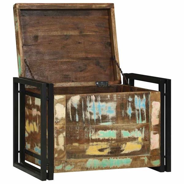 vidaXL Opbevaringskasse Brun og sort 60 x 40 x 41 cm Genanvendt træ