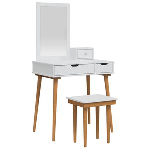 vidaXL Makeupbord S&aelig;t FAUSKE 4 stk. Hvid 76 x 50 x 143 cm