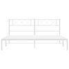 vidaXL sengeramme med sengegavl 193x203 cm metal hvid