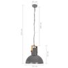 vidaXL industriel h&aelig;ngelampe 25 W rund 52 cm E27 mangotr&aelig; gr&aring;