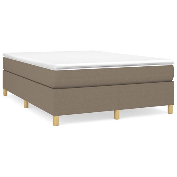 vidaXL Boxspring sengeramme 140x200 cm stof gr&aring;brun