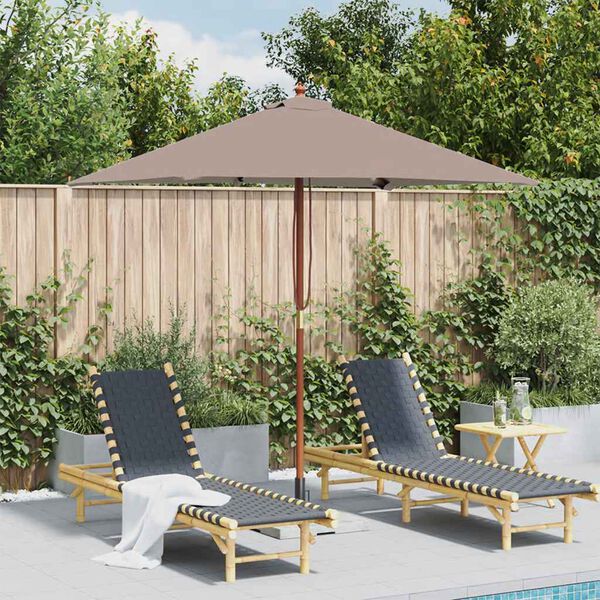 vidaXL parasol 150x200 cm træstang gråbrun