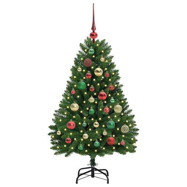 vidaXL Kunstigt juletr&aelig; med 150 LED'er Gr&oslash;n 120 cm PVC og metal