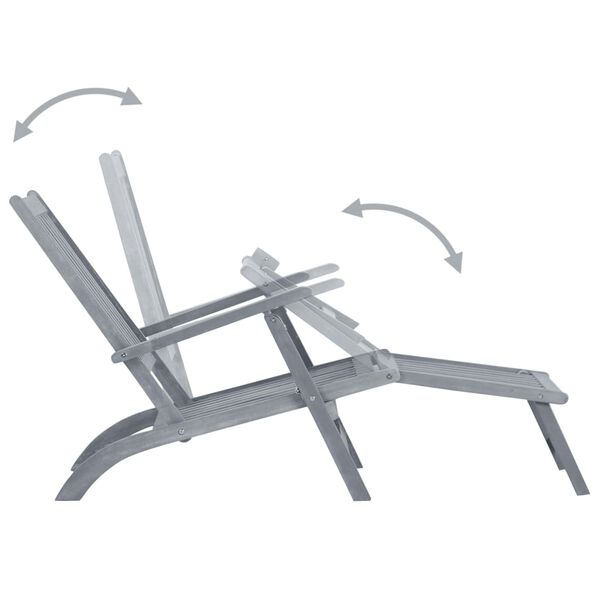 vidaXL liggestol med fodst&oslash;tte og hynde massivt akacietr&aelig;