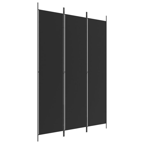 vidaXL 3-panels rumdeler 150x220 cm stof sort