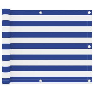 vidaXL altanafsk&aelig;rmning 75x400 cm oxfordstof hvid og bl&aring;