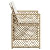 vidaXL havestole 4 stk. med hynder polyrattan beige