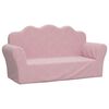 vidaXL b&oslash;rnesofa 2-personers pink bl&oslash;d plys