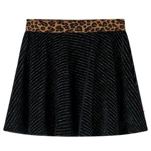 Nederdel til b&oslash;rn str. 116 leopardm&oslash;nster sort