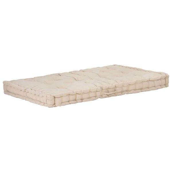 vidaXL hynde til pallesofa 120x80x10 cm bomuld beige