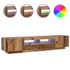 vidaXL tv-bord m. LED-lys 200x35x40 cm konstrueret tr&aelig; antikt tr&aelig;