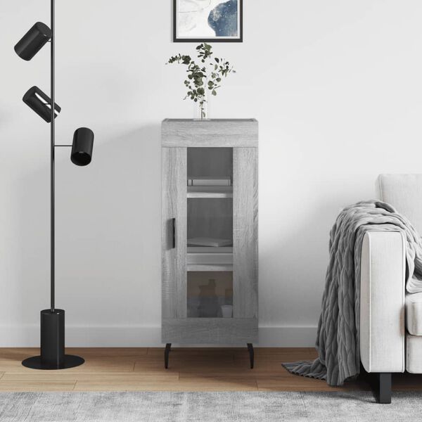 vidaXL skænk 34,5x34x90 cm konstrueret træ grå sonoma-eg