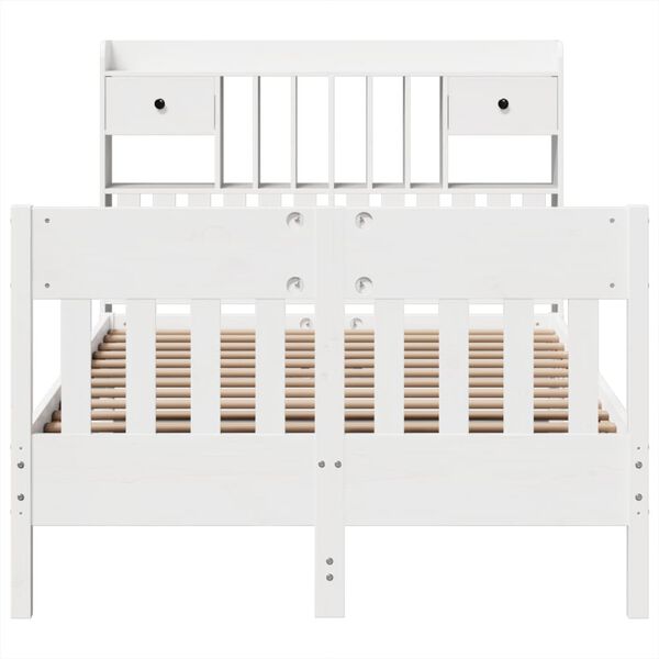 vidaXL sengeramme uden madras 135x190 cm massivt fyrretr&aelig; hvid