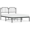vidaXL sengeramme med sengegavl 140x190 cm metal sort