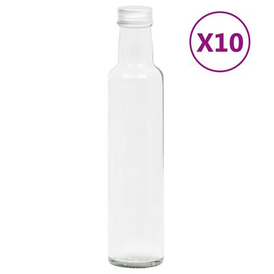 vidaXL små glasflasker med skruelåg 10 stk. 260 ml