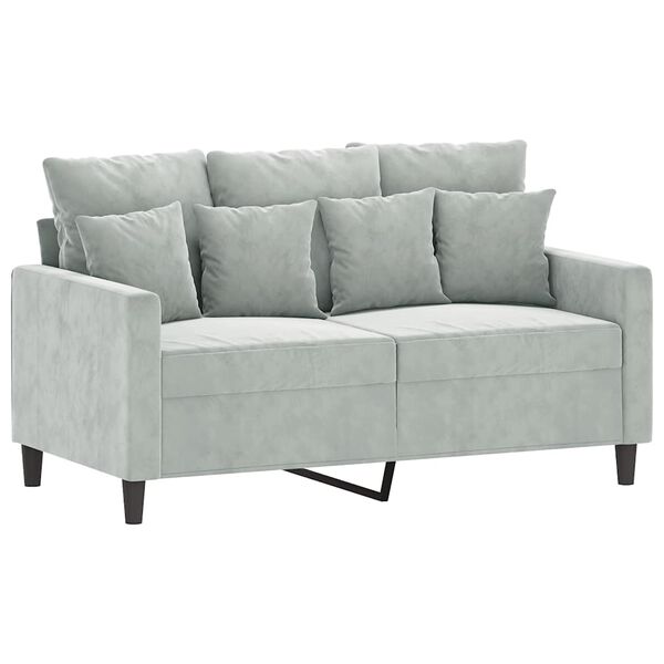vidaXL 2-personers sofa 120 cm velour lysegr&aring;