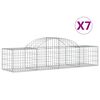 vidaXL buede gabionkurve 7 stk. 200x50x40/60 cm galvaniseret jern