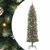 vidaXL Kunstigt slankt juletr&aelig; med 300 LED'er Gr&oslash;n og Hvid 240 cm