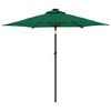 vidaXL parasol med LED-lys og stålstang 225x225x212 cm grøn