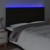 vidaXL sengegavl med LED-lys 160x5x118/128 cm stof sort