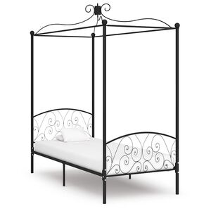 vidaXL sengestel til himmelseng 90 x 200 cm metal sort