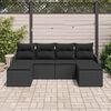 vidaXL Havesofa S&aelig;t med pude 6 pcs Sort Poly rattan