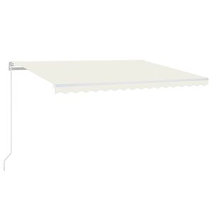 vidaXL markise m. LED-lys 400x350 cm manuel betjening cremefarvet