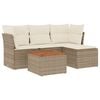 vidaXL sofas&aelig;t til haven 5 dele med hynder polyrattan beige