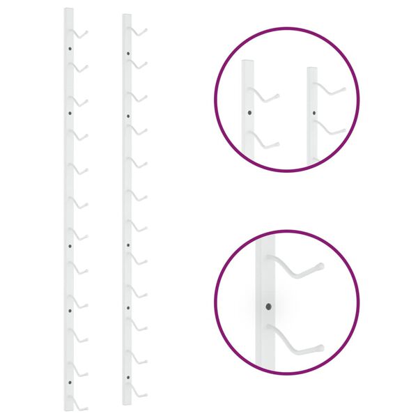 vidaXL væghængt vinreol til 12 flasker jern hvid