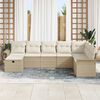 vidaXL Havesofa S&aelig;t med pude 8 pcs Beige og creme polyrattan