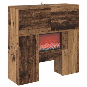 vidaXL Elektrisk pejs Gammelt tr&aelig; 75 x 24,5 x 75 cm Konstrueret tr&aelig;