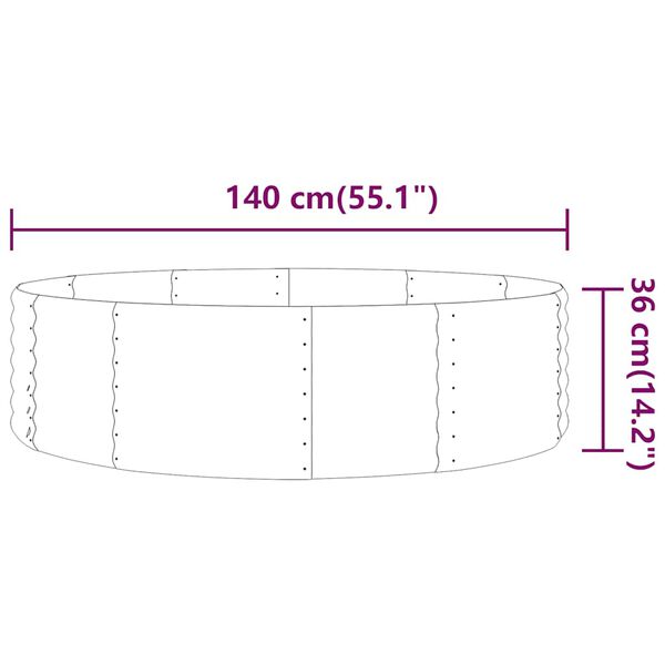 vidaXL plantekasse 140x140x36 cm galvaniseret st&aring;l gr&oslash;n