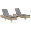 vidaXL liggestoles&aelig;t med hynde 3 dele polyrattan beige