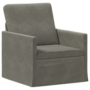 vidaXL Enkelsofa Lysegr&aring; 70 x 81 x 82 cm Velourstof
