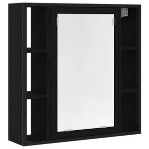 vidaXL spejlskab til badev&aelig;relset sort egetr&aelig; 60x16x60 cm konstrueret tr&aelig;