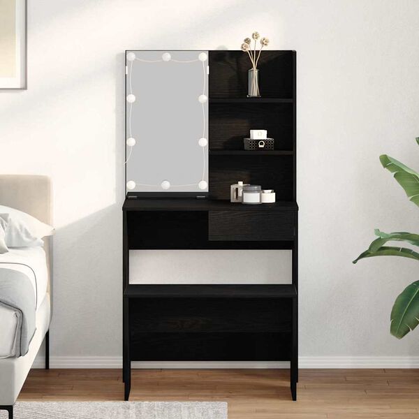 vidaXL Makeupbord S&aelig;t Sort eg 74.5 x 40 x 141 cm Konstrueret tr&aelig;