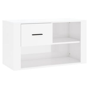 vidaXL skoreol 80x35x45 cm konstrueret tr&aelig; hvid h&oslash;jglans