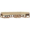 vidaXL Udend&oslash;rs sofagruppe 9 pcs Naturlig og Beige Massivt Akacietr&aelig;