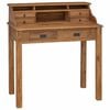 vidaXL Skrivebord Naturfarvet 89,5 x 49,5 x 100 cm Massiv Teaktr&aelig;