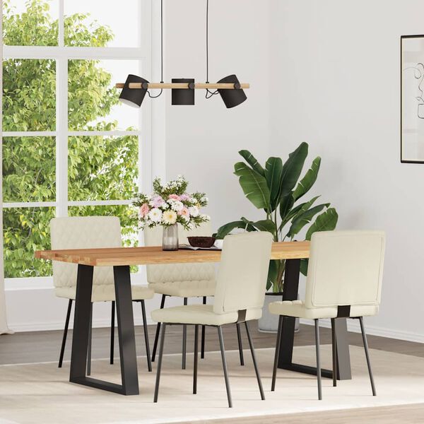 vidaXL spisebordsstole 4 stk. kunstl&aelig;der cremefarvet