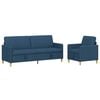 vidaXL Sofa s&aelig;t med opbevaring 2 pcs Bl&aring; Polyester