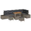 vidaXL Havesofa S&aelig;t 9 stk. 8-Antal s&aelig;der Gr&aring; Poly rattan