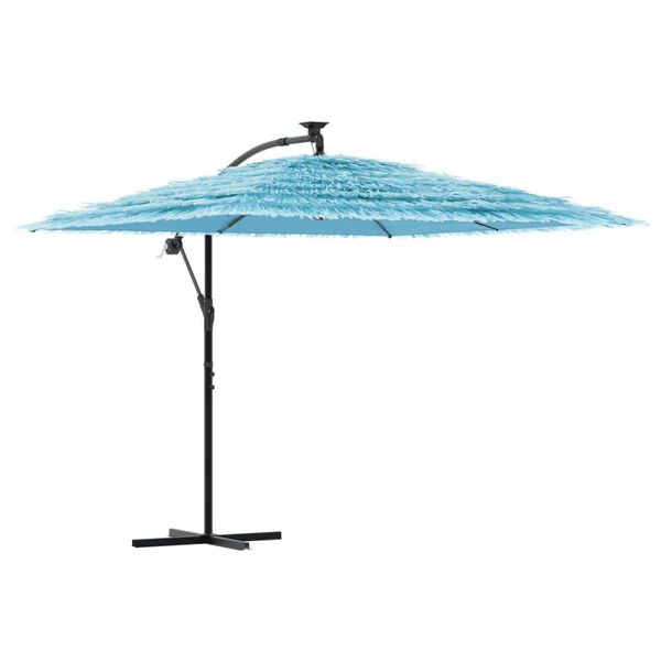 vidaXL haveparasol med stålstang 269x269x235 cm blå