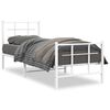 vidaXL sengeramme med sengegavl og fodg&aelig;rde 80x200 cm metal hvid