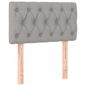 vidaXL sengegavl 80x7x78/88 cm stof lysegr&aring;