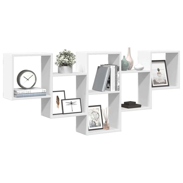 vidaXL v&aelig;ghylde 159x18x66 cm konstrueret tr&aelig; hvid