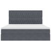 vidaXL Seng med opbevaring og LED med LED M&oslash;rkegr&aring; 180 x 200 cm Fl&oslash;jl