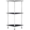 vidaXL reol 3 hylder 30x30x67 cm h&aelig;rdet glas sort