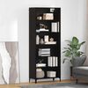 vidaXL Highboard Sort eg 69,5 x 34 x 180 cm Konstrueret tr&aelig;