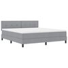 vidaXL Box spring seng med LED-lysstrimler Lysegr&aring; 180 x 200 cm Stof